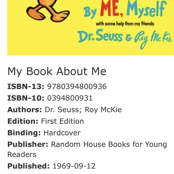 DR SEUSS "My Book About Me" 1st Edition - Published 1969 - CLEAN NO WRITING - Picture 13 of 13